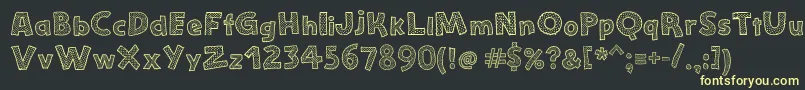 StefanieDots Font – Yellow Fonts on Black Background