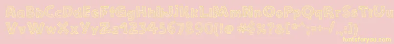 Шрифт StefanieDots – жёлтые шрифты на розовом фоне