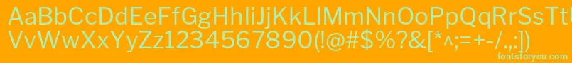 LibrefranklinRegular Font – Green Fonts on Orange Background
