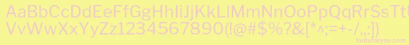 LibrefranklinRegular-fontti – vaaleanpunaiset fontit keltaisella taustalla