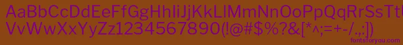 LibrefranklinRegular Font – Purple Fonts on Brown Background