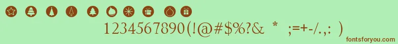 ChristmasGo Font – Brown Fonts on Green Background