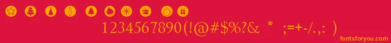 ChristmasGo Font – Orange Fonts on Red Background