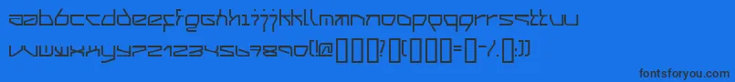 03.201 Font – Black Fonts on Blue Background