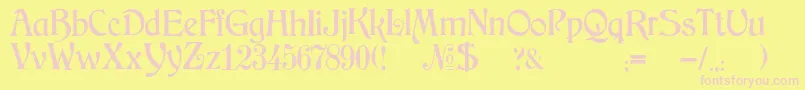 JmhArkham Font – Pink Fonts on Yellow Background