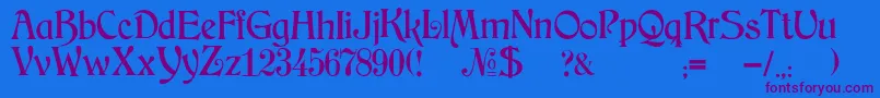 JmhArkham Font – Purple Fonts on Blue Background