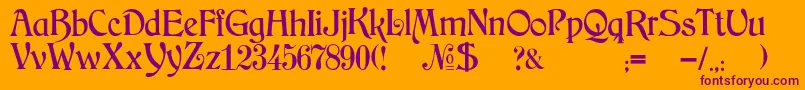 JmhArkham Font – Purple Fonts on Orange Background