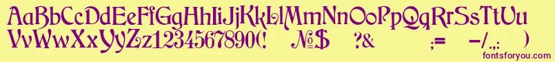 JmhArkham Font – Purple Fonts on Yellow Background