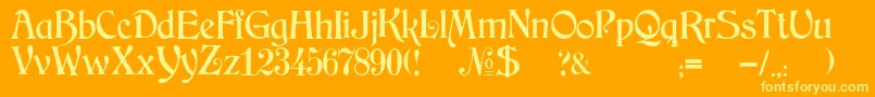 JmhArkham Font – Yellow Fonts on Orange Background