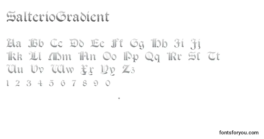 Fuente SalterioGradient - alfabeto, números, caracteres especiales