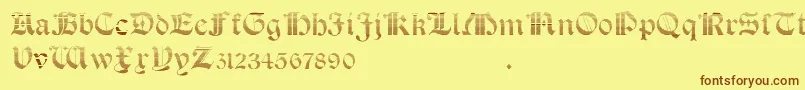 SalterioGradient Font – Brown Fonts on Yellow Background