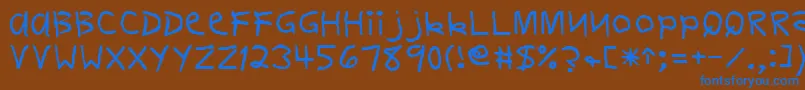 フォントDelvinRegular – 茶色の背景に青い文字