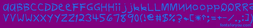 DelvinRegular-Schriftart – Blaue Schriften auf violettem Hintergrund