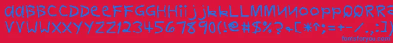 DelvinRegular Font – Blue Fonts on Red Background
