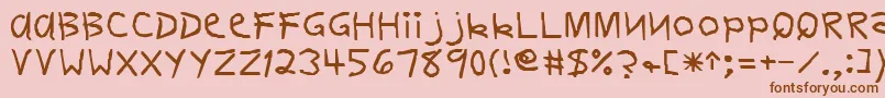 DelvinRegular-fontti – ruskeat fontit vaaleanpunaisella taustalla
