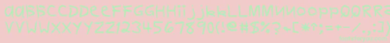 DelvinRegular-fontti – vihreät fontit vaaleanpunaisella taustalla