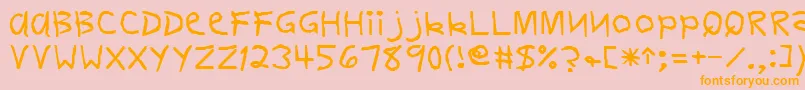 DelvinRegular-Schriftart – Orangefarbene Schriften auf rosa Hintergrund