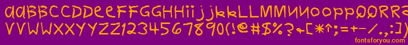 DelvinRegular-Schriftart – Orangefarbene Schriften auf violettem Hintergrund