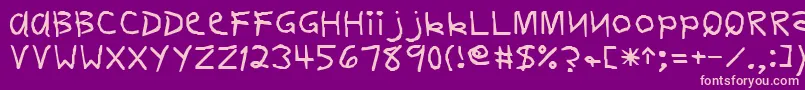 DelvinRegular-fontti – vaaleanpunaiset fontit violetilla taustalla