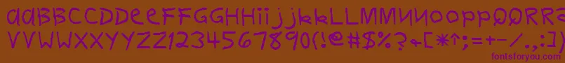 DelvinRegular-fontti – violetit fontit ruskealla taustalla
