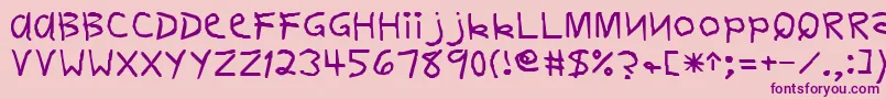 DelvinRegular Font – Purple Fonts on Pink Background