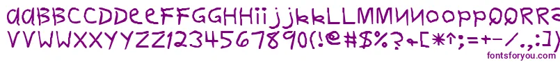 フォントDelvinRegular – 白い背景に紫のフォント