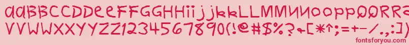 DelvinRegular-fontti – punaiset fontit vaaleanpunaisella taustalla