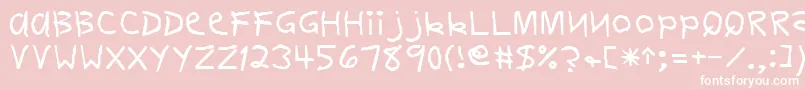 フォントDelvinRegular – ピンクの背景に白い文字