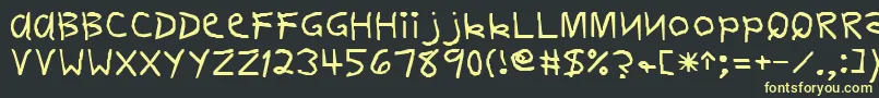 DelvinRegular Font – Yellow Fonts on Black Background