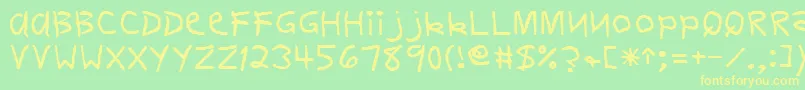 DelvinRegular Font – Yellow Fonts on Green Background
