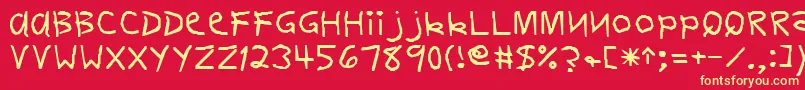 DelvinRegular-fontti – keltaiset fontit punaisella taustalla