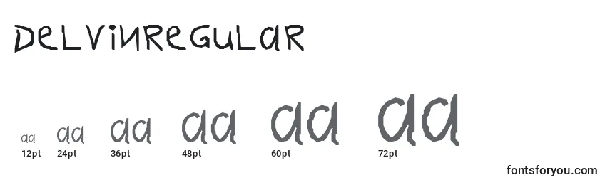 Размеры шрифта DelvinRegular
