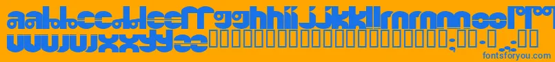 Quinkie ffy Font – Blue Fonts on Orange Background