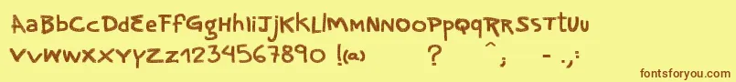 VtksNoise Font – Brown Fonts on Yellow Background