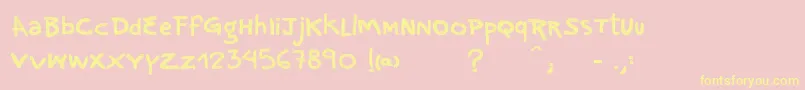 VtksNoise-Schriftart – Gelbe Schriften auf rosa Hintergrund