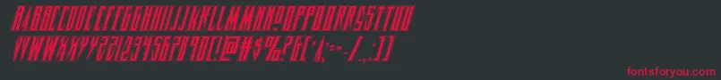 フォントTimberwolfacadital2 – 黒い背景に赤い文字