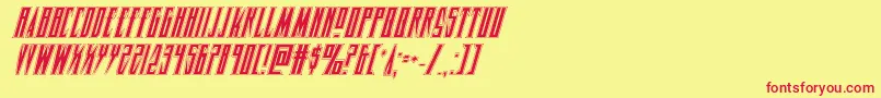フォントTimberwolfacadital2 – 赤い文字の黄色い背景