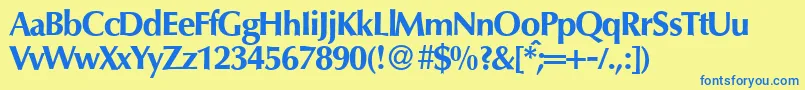 Police O801FlareBold – polices bleues sur fond jaune