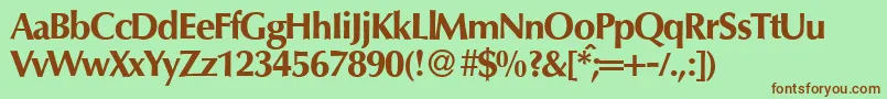 O801FlareBold-Schriftart – Braune Schriften auf grünem Hintergrund