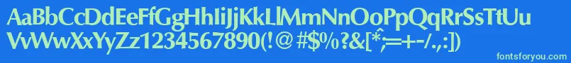 More about O801FlareBold Font O801FlareBold Font – Green Fonts on Blue Background