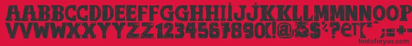 OutOfTune Font – Black Fonts on Red Background