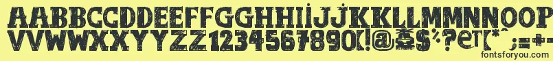 OutOfTune Font – Black Fonts on Yellow Background