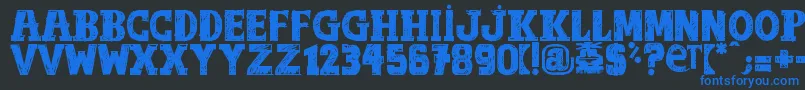 OutOfTune Font – Blue Fonts on Black Background