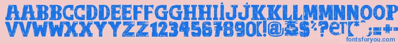 OutOfTune Font – Blue Fonts on Pink Background