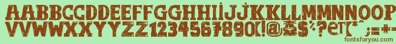 OutOfTune Font – Brown Fonts on Green Background