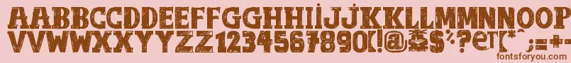 OutOfTune Font – Brown Fonts on Pink Background