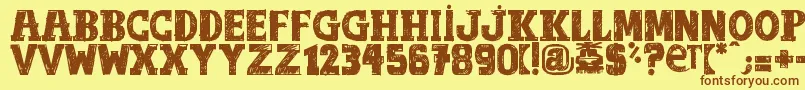 OutOfTune Font – Brown Fonts on Yellow Background