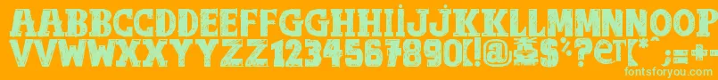 OutOfTune Font – Green Fonts on Orange Background