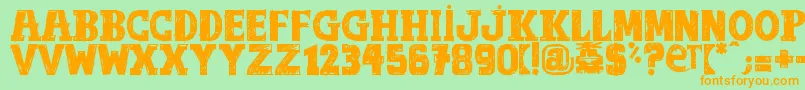 OutOfTune Font – Orange Fonts on Green Background