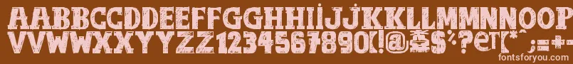 OutOfTune Font – Pink Fonts on Brown Background